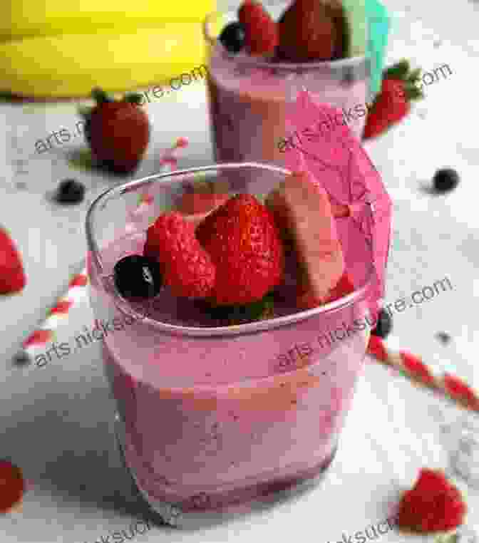 A Glass Of Fruit Smoothie With Berries, Banana, And Yogurt The Healthy Cookbook For Teens: 100 Fast Easy Delicious Recipes