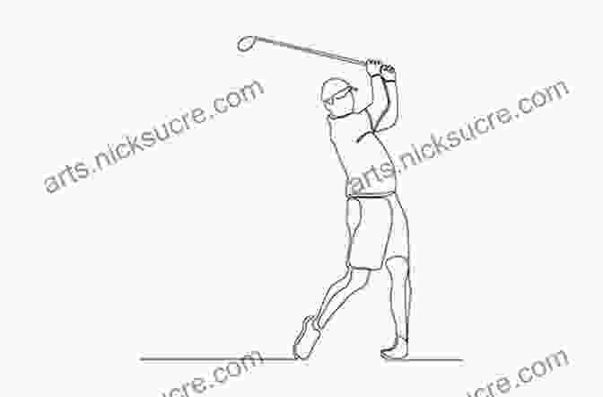 Cartoon Illustration Of A Golfer Taking A Swing, Their Body Contorted In A Graceful Arc, The Ball Soaring Towards The Horizon. Golf Game Colorful Cartoon Illustrations