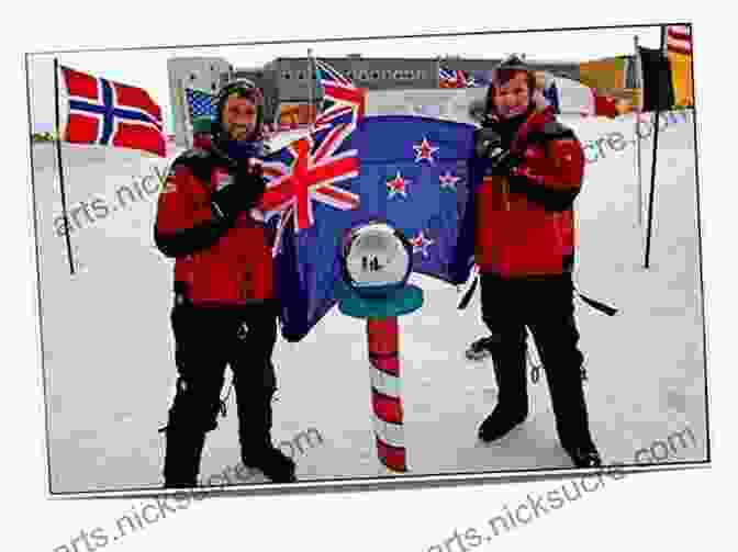 Kevin Biggar Standing At The Geographic North Pole With A Canadian Flag Escape To The Pole Kevin Biggar