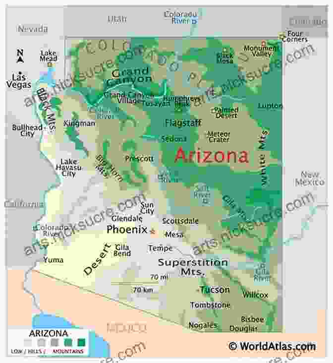 Map Of Arizona's Geography Geography Of The US Western States (California Arizona Colorado And More Geography For Kids US States 5th Grade Social Studies