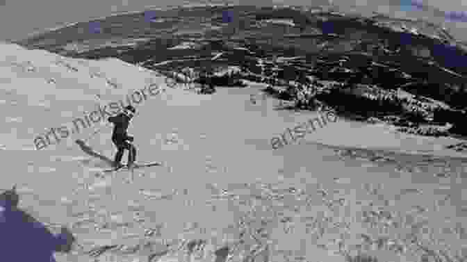 Skier Navigating A Steep Chute In Breckenridge's Challenging Horseshoe Bowl Traverse. Backcountry Ski Snowboard Routes: Colorado